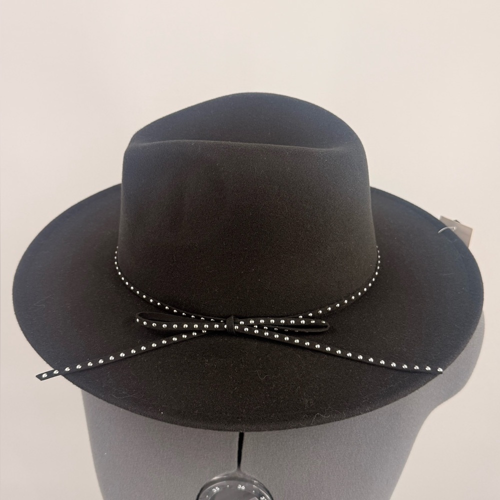 Avenue Zoe Elegant Black Fedora with Studded Band One Size New